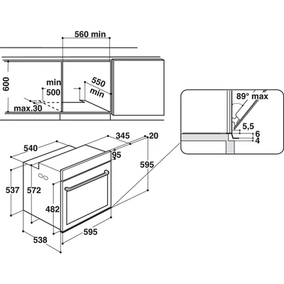 WHIRLPOOL BEÉPÍTHETŐ SÜTŐ W11I OM1 4MS2 H