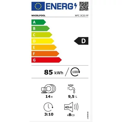 Whirlpool szabadonálló mosogatógép WFC 3C33 PF