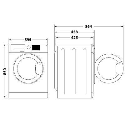 Whirlpool szabadonáló elöltöltős mosógép 6kg WRBSB 6249 S EU