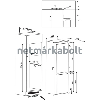 WHIRLPOOL ART 65031 Beépíthető Hűtőszekrény