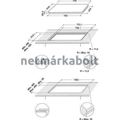 WHIRLPOOL WF S0377 NE/IXL indukciós főzőlap