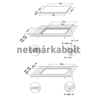 WHIRLPOOL WL S3777 NE Indukciós főzőlap