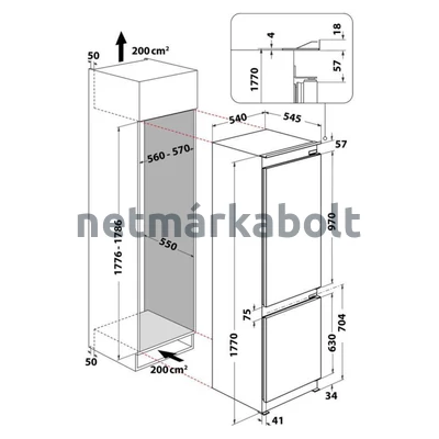 WHIRLPOOL WHC18 T573 Total No Frost Hűtőszekrény