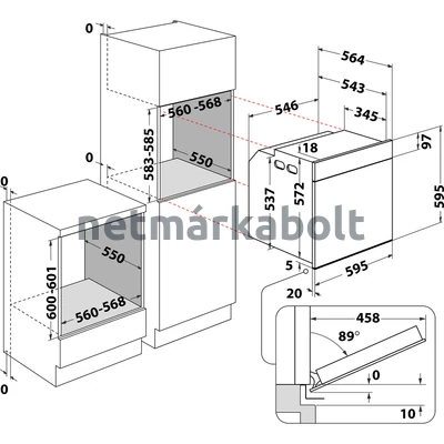 Whirlpool AKZ9 9480 NB beépíthető sütő fekete