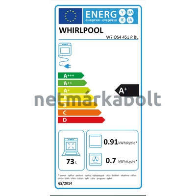 WHIRLPOOL W7 OS4 4S1 P BL BEÉPÍTHETŐ GŐZFUNKCIÓS SÜTŐ