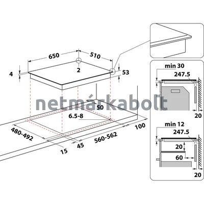 WHIRLPOOL SMO 658C/BT/IXL Beépíthető Indukciós Kerámialap