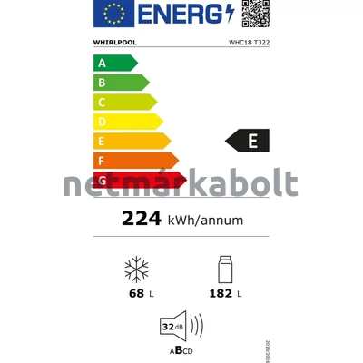 WHIRLPOOL WHC18 T322 Total No Frost Hűtőszekrény