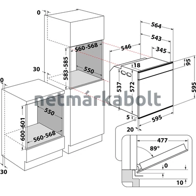 Whirlpool AKZ9 6290 NB Beépíthető Sütő