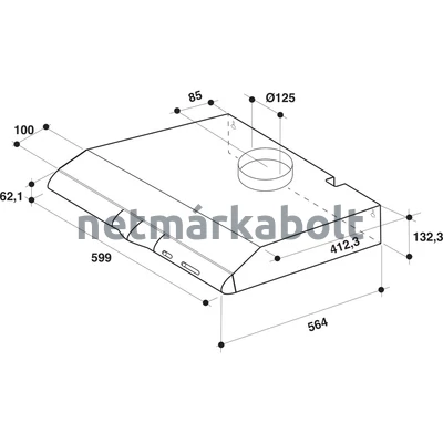 Whirlpool WCN 65 FLX hagyományos fali páraelszívó inox 60cm