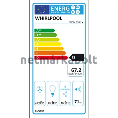 Whirlpool WCN 65 FLX hagyományos fali páraelszívó inox 60cm