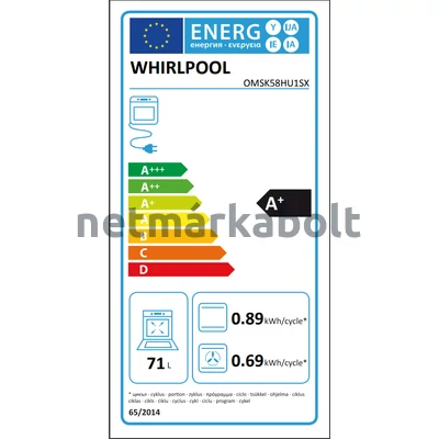 Whirlpool OMSR58CU1SB beépíthető sütő fekete