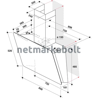 WHIRLPOOL KÜRTŐS PÁRAELSZÍVÓ WHVS 90F LT C K