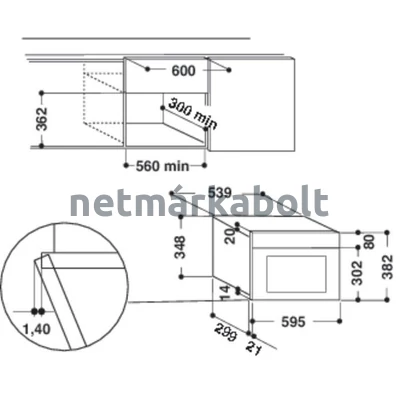 Whirlpool AMW439IX Beépíthető mikrohullámú sütő