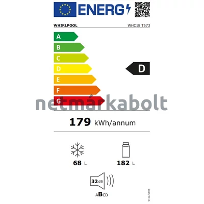 WHIRLPOOL WHC18 T573 Total No Frost Hűtőszekrény