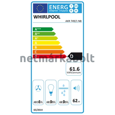 WHIRLPOOL Beépíthető Teleszkópos Páraelszívó AKR 749 NB