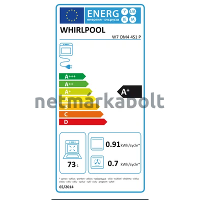 WHIRLPOOL BEÉPÍTHETŐ SÜTŐ W7 OM4 4S1 P