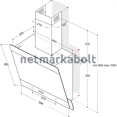 WHIRLPOOL WHVP 65F LM K  Páraelszívó Fekete üveg-fém