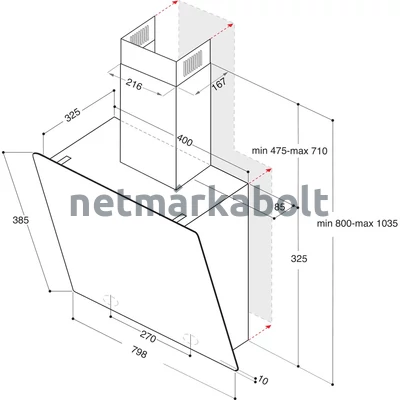 Whirlpool WHVP 82F LT K Beépíthető elszívó